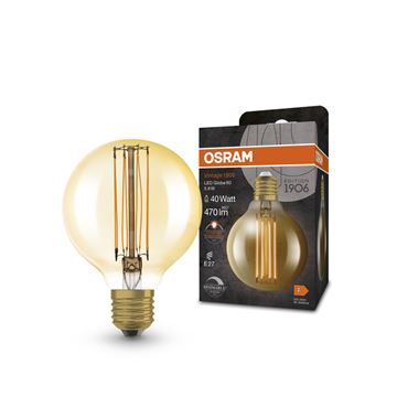 Osram Vintage 1906 Globe 80 Ultra Tynd Gold DIM 5,8W=40W E27